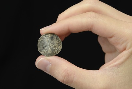 Silver penny of Baron Eustace Fitzjohn, Leeds, UK - 16 Oct 2020