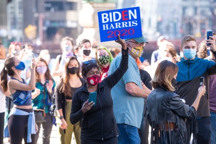 Chicagoans Celebrate Announcement Joe Bidens Successful Editorial Stock ...