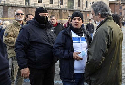 Demonstration by Orange Jackets and Forza Nuova in Rome, Italy - 15 Nov 2020