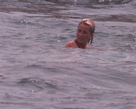 Princess Diana Swimming Sea Sttropez Whilst Editorial Stock Photo ...