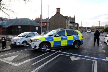 Stabbing crime scene at school, Cardiff, Wales - 25 Nov 2020 Stock ...