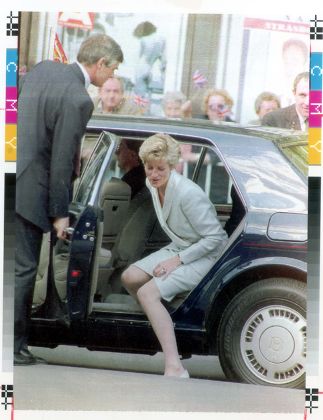 Diana Princess Of Wales Visit To Czechoslovakia Diana Princess Of Wales Steps Out From The Royal Bentley On The First Day Of The Royal Visit To Czechoslovakia.