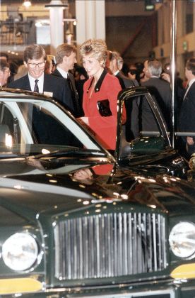 Diana Princess Of Wales 1992 Diana Princess Of Wales Pictured With A Bentley.