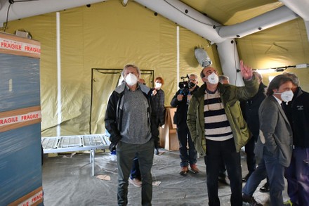 Gino Strada visits the Army Field Hospital in Crotone in Calabria, Italy - 01 Dec 2020
