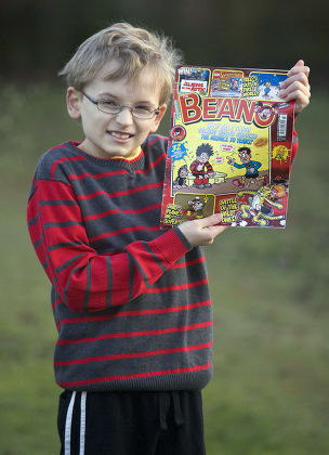 9 year old Jacob Rush who has complained to The Beano for making his hero Dennis the menace too nice, Ipswich, Suffolk, Britain - 09 Feb 2010