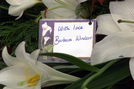The Funeral Of Cilla Black's Husband Bobby Willis At St Mary's Church In Denham Buckinghamshire - Picture Shows : A Wreath From Barbara Windsor.