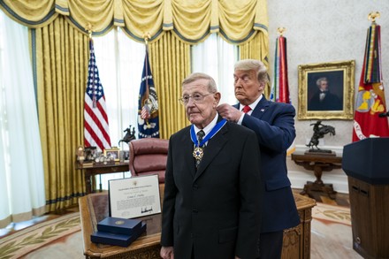 Trump Presents the Medal of Freedom to Lou Holtz, Washington, District of Columbia, USA - 03 Dec 2020