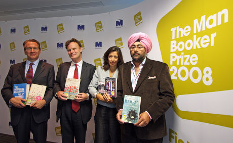 The Man Booker Prize Shortlist Announcement Picture Shows; Michael Portillo James Heneage Louise Doughty And Hardeep Singh.