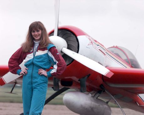 World Champion Aerobatic Pilot Svetlana Kapanina Who Will Fly A Stunning Series Of Solo Manoeuvres In Her Sukhoi Arcraft At Biggin Hill Air Show.