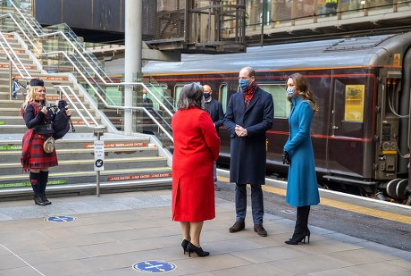 Prince William and Catherine Duchess of Cambridge at Edinburgh Waverley Station, Scotland, UK - 07 Dec 2020