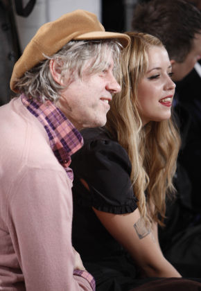 Bob Geldof And Daughter Peaches Watch His Other Daughter Pixie Modelling A Prom Dress For Luella Bartley. 23/02/2009...london Fashion Week ..........the Luella Show............pic Cavan Pawson.....the Geldoff's Steal The Show
