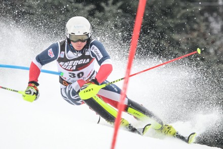 Laurie Taylor from United Kingdom competes during the Audi FIS Alpine Ski World Cup Mens Slalom, Snow Queen Trophy 2019, Zagreb, Croatia - 06 Jan 2019