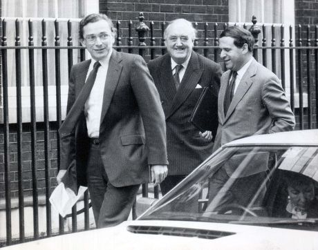 Sir Norman Fowler Conservative Mp For Sutton Coldfield And Secretary Of State For Social Services Sir Norman Fowler. He Is Followed By Lord Willie Whitelaw And Leon Brittan. Baron Brittan Of Spennithorne .mp
