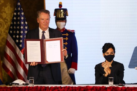 President of Ecuador Lenin Moreno participates in the Signing of Commerce Agreement with the US, Quito - 08 Dec 2020