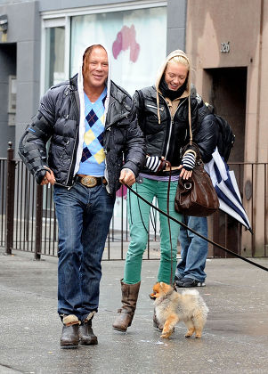 Mickey Rourke and girlfriend Elena Kuletskaya out and about in West Village, New York, America - 14 Mar 2010