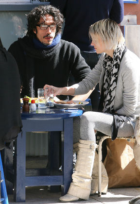 Carlos Leon having lunch with his girlfrend in Soho, New York, America - 16 Mar 2010