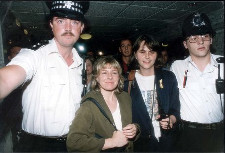 Campaigning Jill Morrell Is Pictured Flanked By Police The Day After Her Boyfriend John Mccarthy Was Released After Being Held As A Hostage In The Lebanon For Five Years.