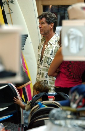 Exclusive Pierce Brosnan Takes His Two Editorial Stock Photo - Stock