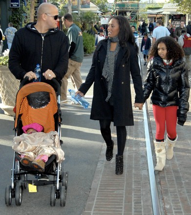 Mel B aka Scary Spice of the Spice Girls along with her husband Stephen Belafonte and her 2 daughters Phoenix Chi and Angel Iris Murphy Brown as they shop at the Grove shopping center in Los Angeles, Ca, California, USA - 23 Dec 2008