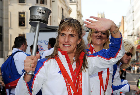 Eventers Tina Cook And Sharon Hunt During The Great Britain Olympic Teams' Parade Through The City Of London From The Guildhall To Trafalgar Square.