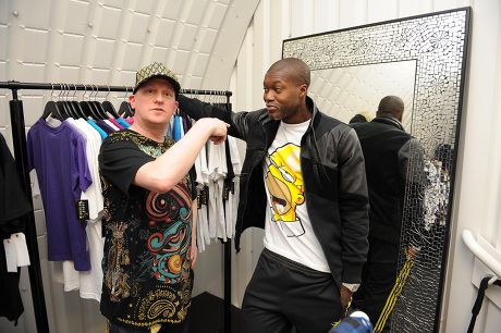 Journalist Colin Young (l) Gets Blinged Up In 'the Pr9ject' Djibril Cisse's Clothes Shop In Newcastle