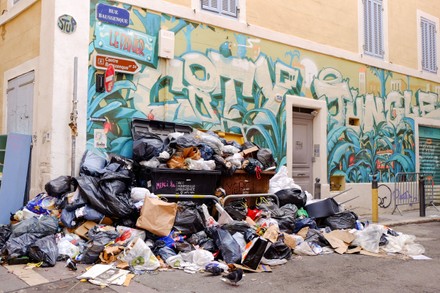 Overflowing Trash Area Seen During Strike Editorial Stock Photo - Stock ...