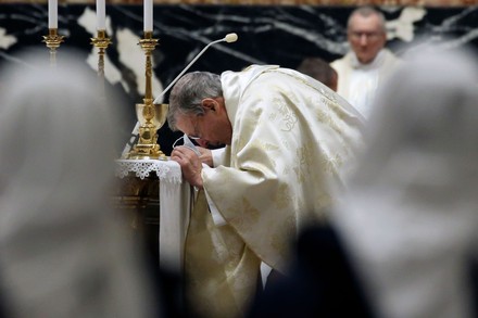 Cardinal Pietro Parolin celebrates a new year Mass, Vatican City - 01 Jan 2021