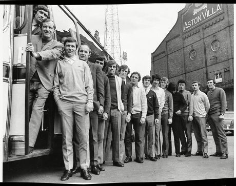 Aston Villa F.c. Players About To Board The Team Bus Outside Villa Park: L-r Brian Godfrey (died February 2010) Dave Gibson Bruce Rioch Andy Lochhead Brian Tiler John Dunn Fred Turnbull Brown John Wright Pat Mcmahon Ian Hamilton Dave Anderson Charlie