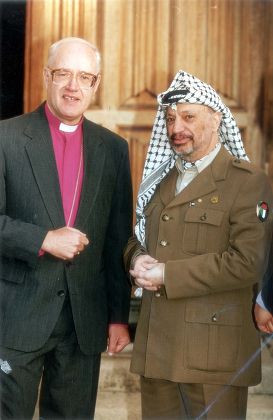 Yasser Arafat meets the Archbishop of Canterbury at 10 Downing Street, London, Britain