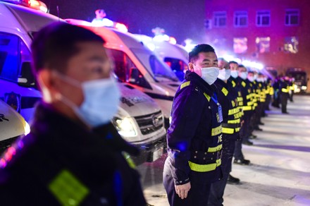 Policemen Line Before Night Patrol Mission Editorial Stock Photo ...