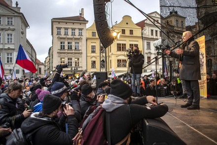 Protest against Czech government's restrictions amid coronavirus in Prague, Czech Republic - 10 Jan 2021