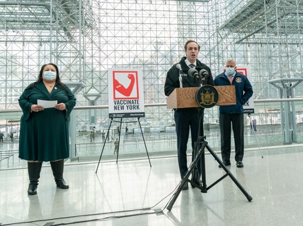 NY: Opening of mass vaccination site at Jacob Javits Center, New York, United States - 13 Jan 2021