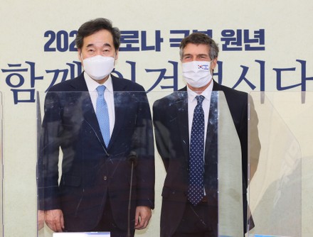 Ruling party's leader meets Israeli envoy in Seoul, Korea - 20 Jan 2021