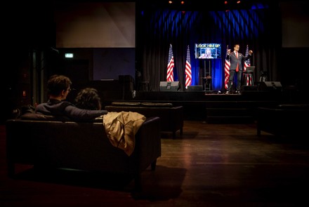 Comedian performs while watching inauguration ceremony, Amsterdam, Netherlands - 20 Jan 2021