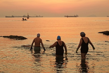 Winter swimmers swim in the sea to welcome the spring, China - 03 Feb 2021