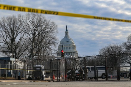 Security Perimeter Remains Around Us Capitol Editorial Stock Photo ...