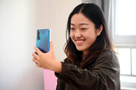 Yang Ziying Enjoys Video Chat Her Editorial Stock Photo - Stock Image