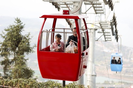Tourists Take Ropeway Fuling District Southwest Editorial Stock Photo ...