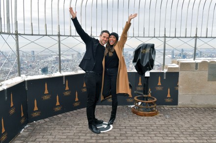 Tayshia Adams and Zac Clark visit the Empire State Building, New York, USA - 12 Feb 2021