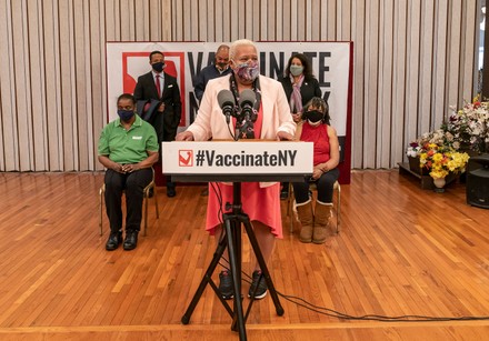 Community-based pop-up vaccination site in Valley Stream, New York, United States - 23 Feb 2021