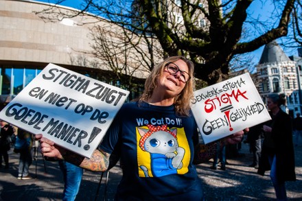 Sex Workers Demonstration In The Hague, Netherlands - 2 Mar 2021 Stock ...