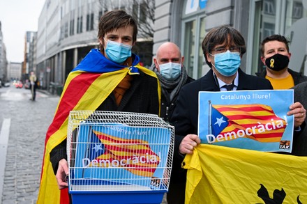 Catalonia protest, Brussels, Belgium - 09 Mar 2021