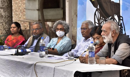 Activists Press Conference For Demanding Release Of GN Saibaba On Medical Grounds, New Delhi, DLI, India - 10 Mar 2021