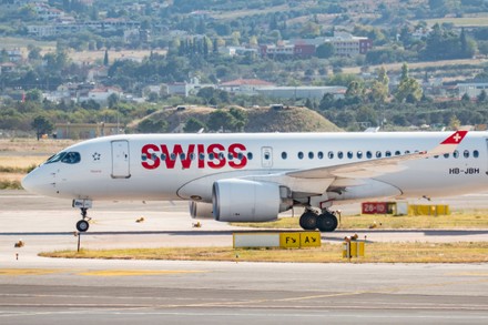 Swiss International Air Lines Airbus A220-100 In Greece, Thessaloniki - 12 Oct 2020