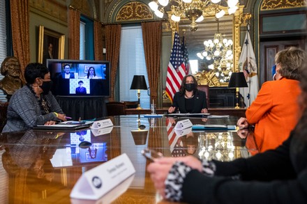 US Vice President Kamala Harris meets with labor leaders, Washington, District of Columbia, USA - 18 Mar 2021