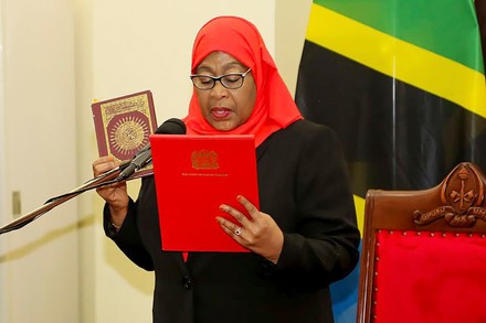 Tanzanian Vice president sworn in as President, Dar Es Salaam, Tanzania United Republic Of - 19 Mar 2021