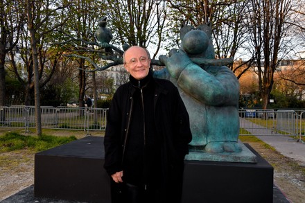 Philippe Geluck exhibits on the Champs-Elysees, Paris, France - 25 Mar 2021