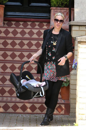 Denise Van Outen and baby Betsy Mead leaving their Hampstead home, London, Britain - 17 May 2010