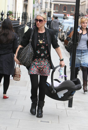 Denise Van Outen and baby Betsy Mead leaving their Hampstead home, London, Britain - 17 May 2010