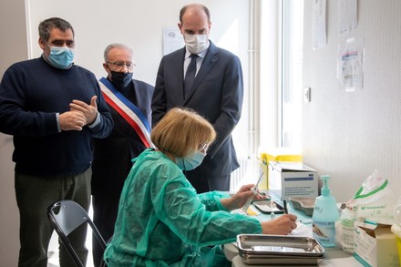 French Prime Minister Jean Castex visits a vaccination center, Nogent Sur Marne, France - 08 Apr 2021